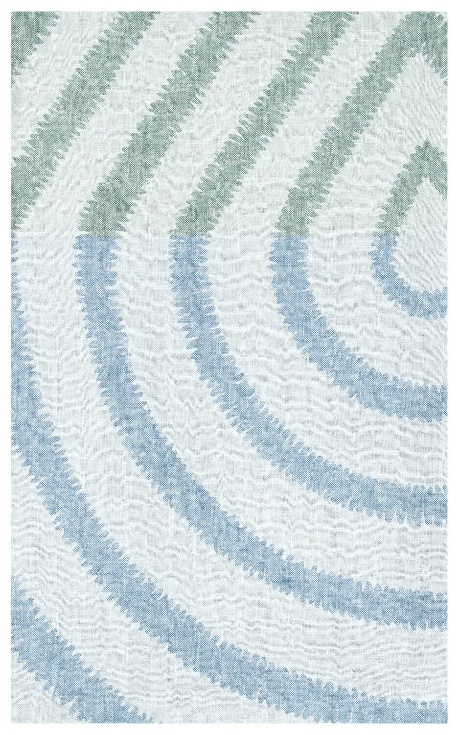 Lapuan Kankurit Tischdecke METSÄLAMPI ca. 145 x 200 cm, Farbe: white-green-rainy blue, 100 % Leinen