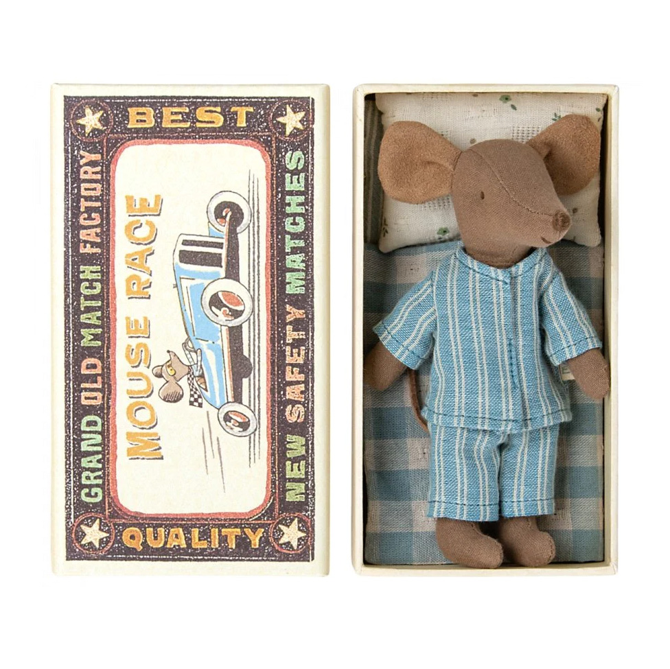 Maileg Großer Bruder Maus in Streichholzschachtel, Big brother mouse in matchbox