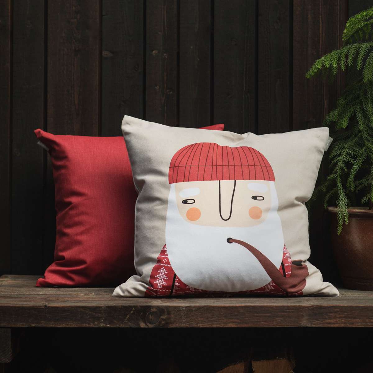 Spira of Sweden Kissenbezug  JUL-EBBOT , ca. 50 x 50 cm , Weihnachtsmann