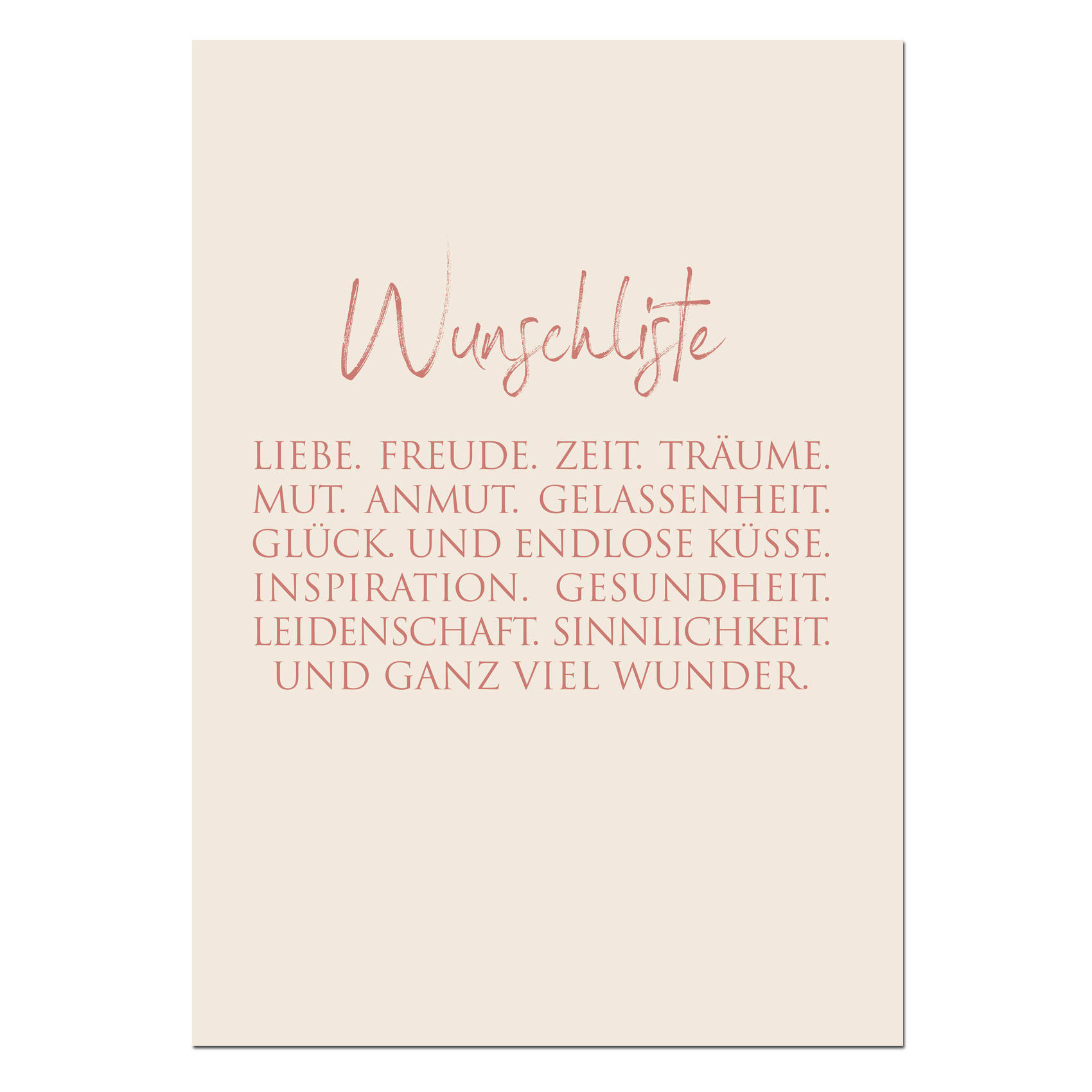 Wunderwort Klappkarte "Wunschliste"