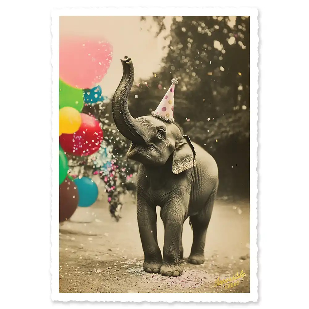 Impossible Card Postkarte Party Elephant