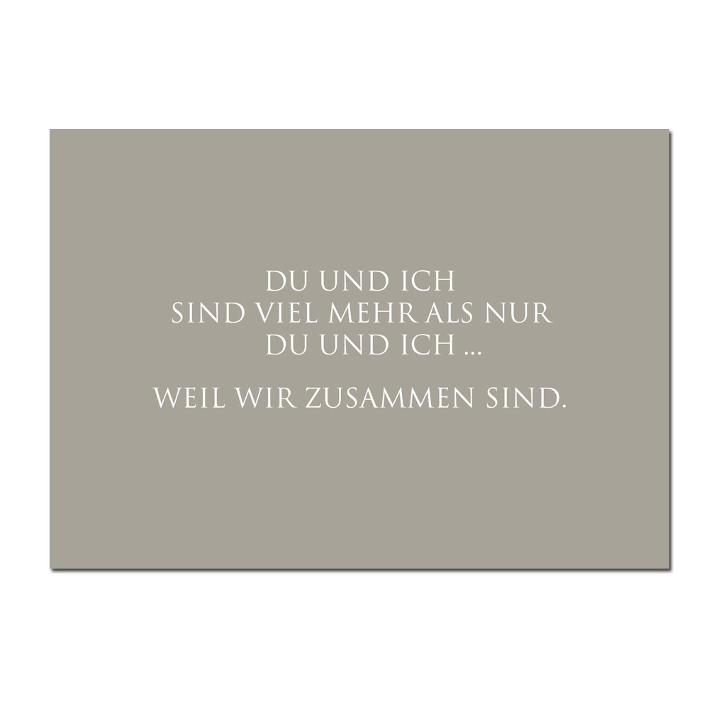 Wunderwort Postkarte "Du und Ich… Zusammen..."