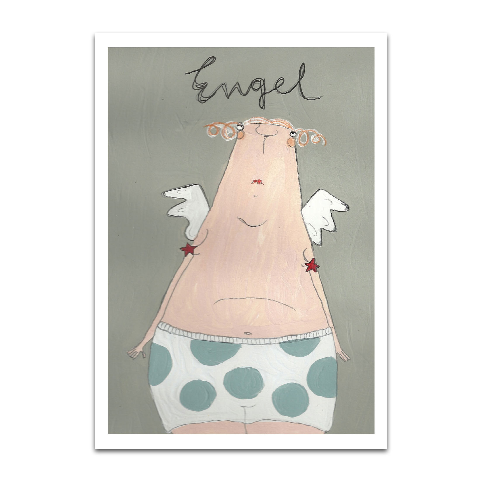 Postkarte kittiekatstudio xmas "engel" von kittiekatstudio
