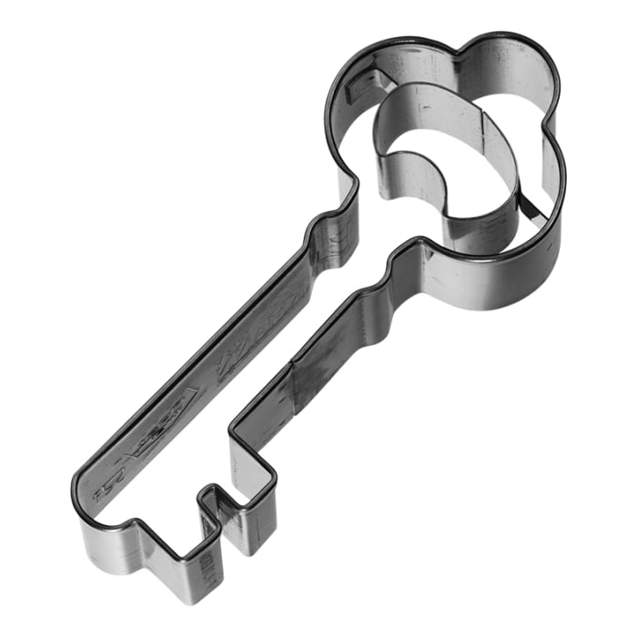 Ausstecherle Schlüssel 8 cm, Edelstahl von Birkmann, mit Innenprägung, Prägeausstecher, Ausstechform