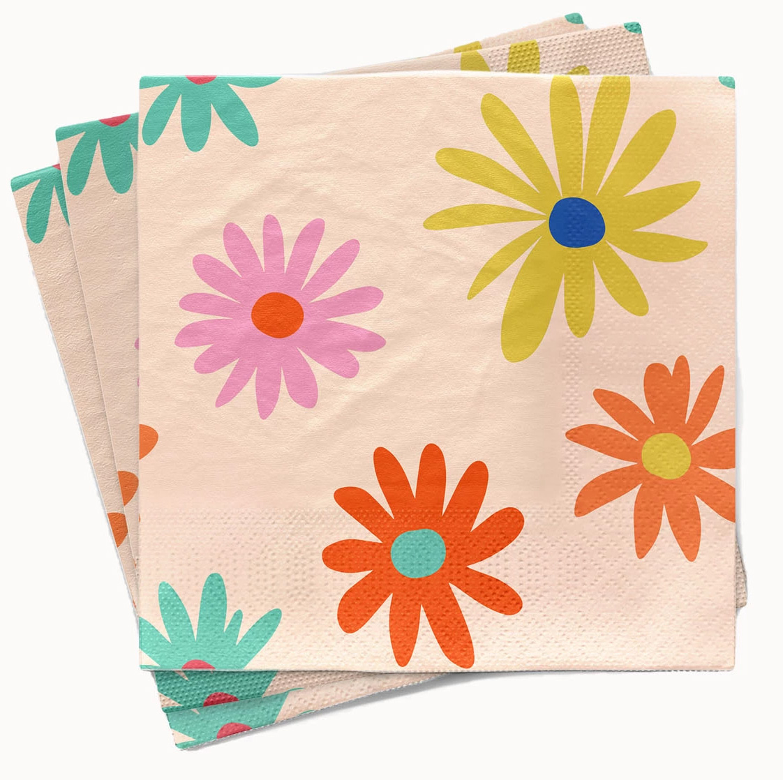 Papierservietten  Bambus Serviette - Flower power  , 33 x 33 cm