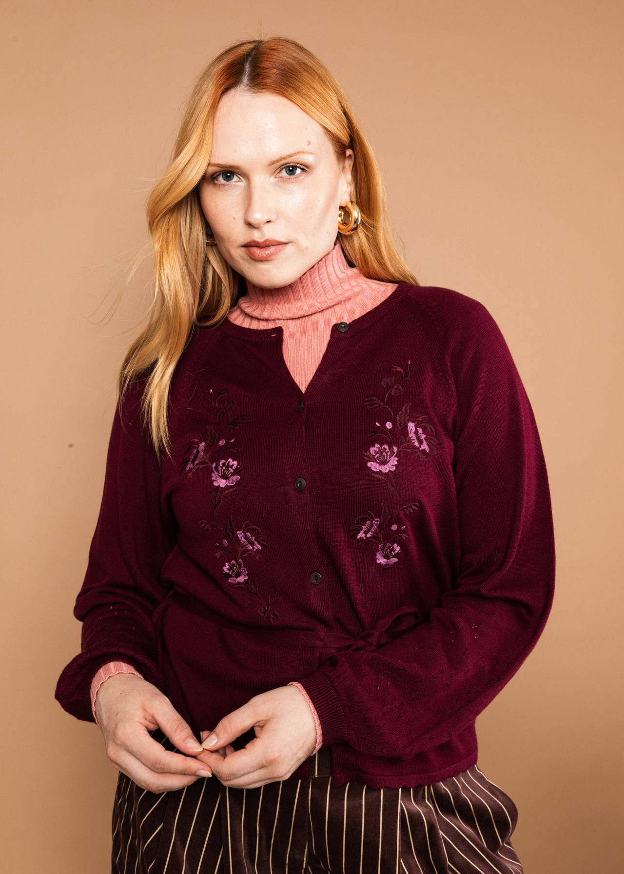 Blutsgeschwister Winter Strickjacke Tender Thoughts, burgundy dream knit