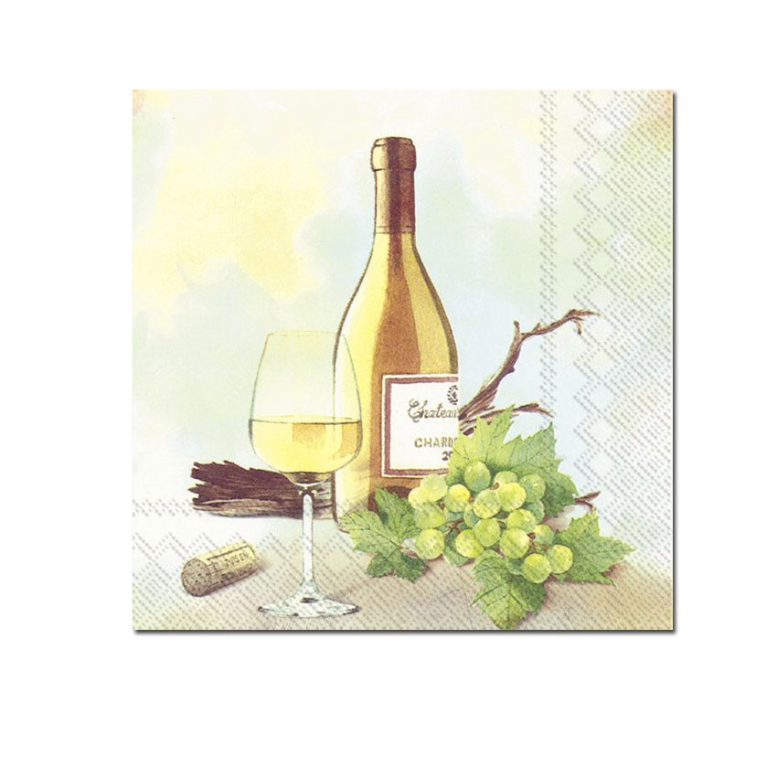 Papierservietten klein A GOOD WINE  , Wein, Trauben , 25 x 25 cm