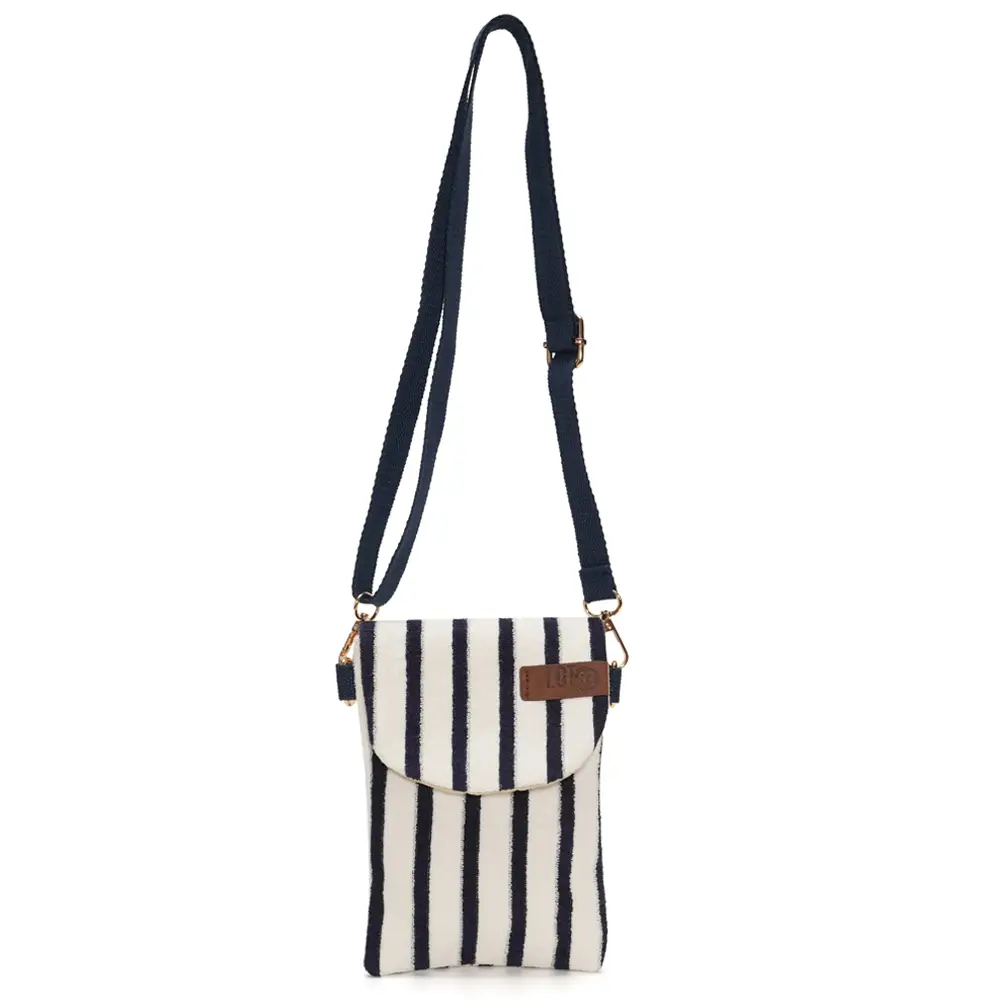 LOT83 Handytasche HANNA 08, Frottee,  Streifen Schwarz-weiss, ca. 10 x 19 cm