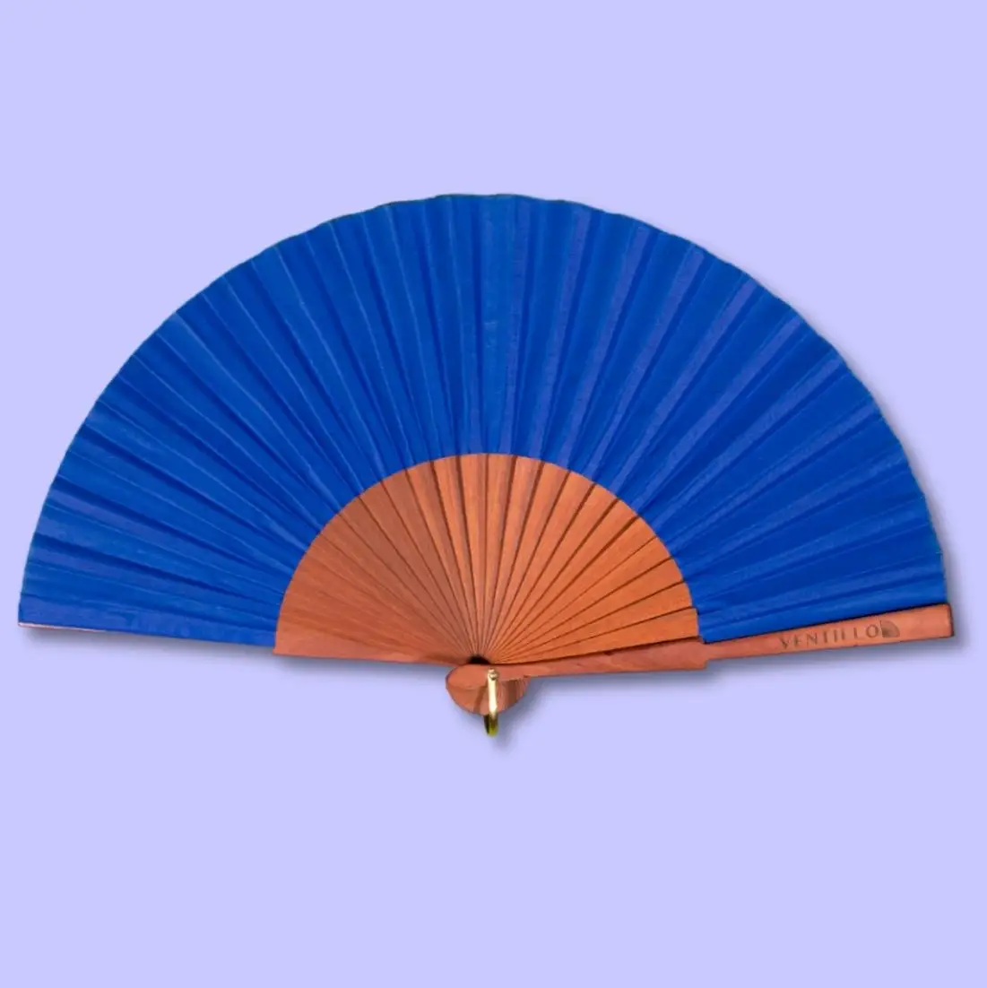 Fächer Nr. 36 " UNI" BLAU  aus Spanien, Birnenholz
