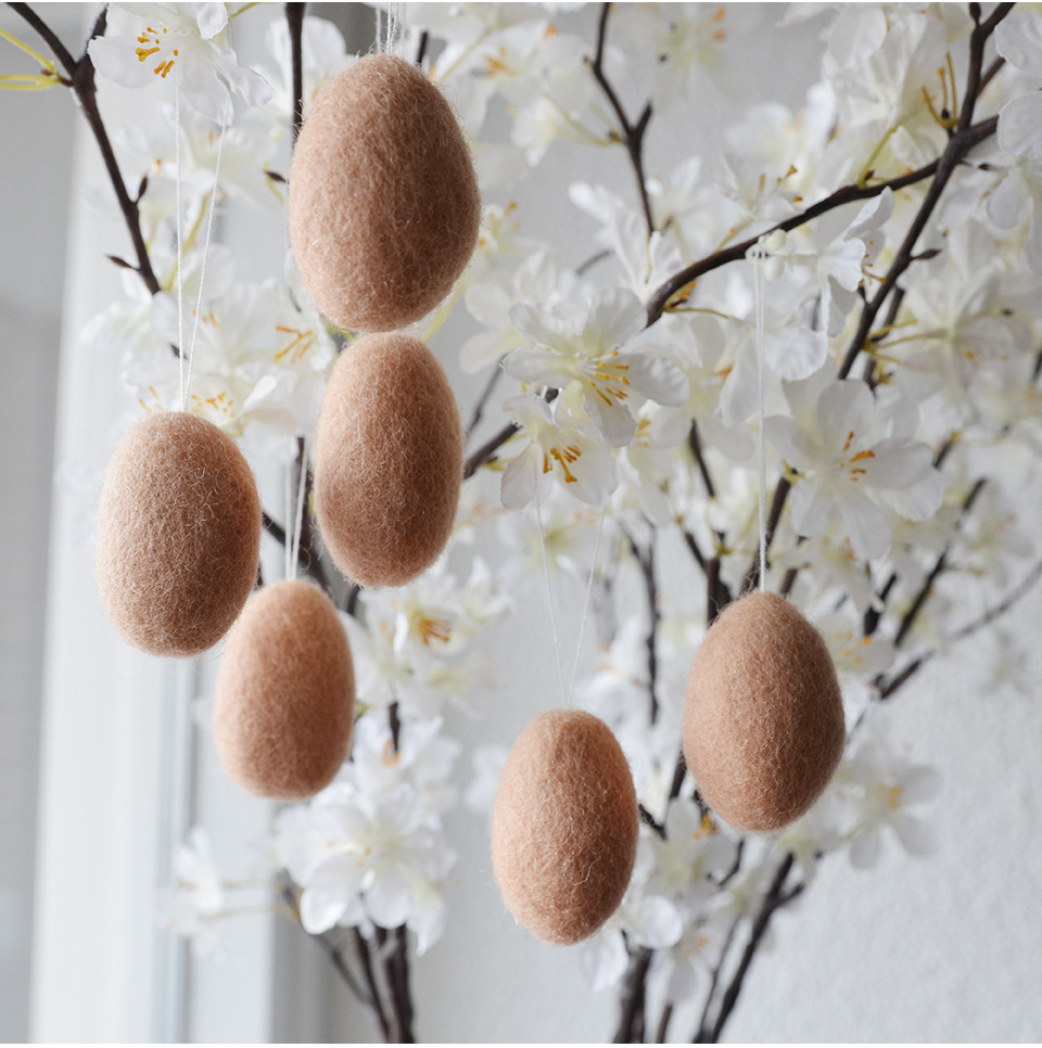 Ei-Anhänger Filz PEACH, ca. 4 cm , pro Stück   