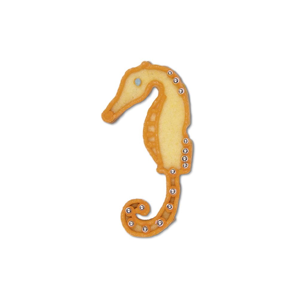 Ausstecherle Seepferdchen Edelstahl 7,5 cm  von Städter, Prägeausstecher