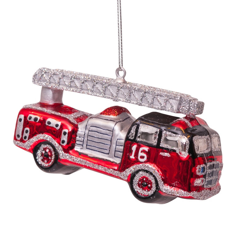 Christbaumkugel Feuerwehrauto, Höhe ca.6 cm, von Vondels, Auto