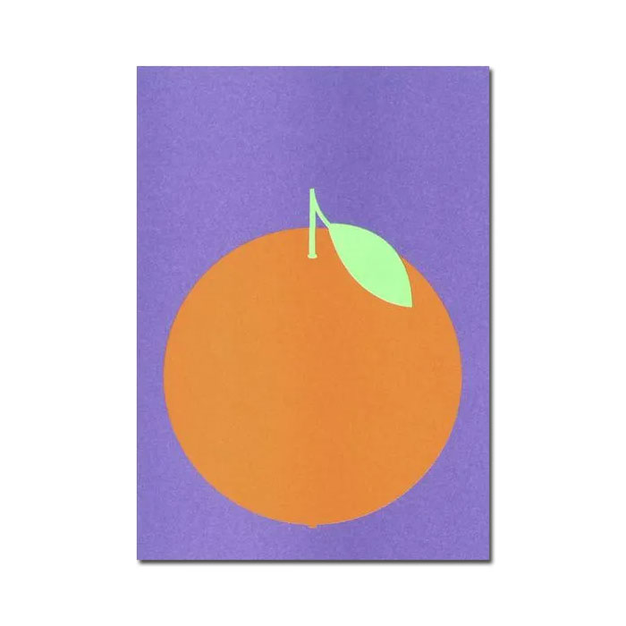 Herr und Frau Rio Postkarte Orange, Risographie