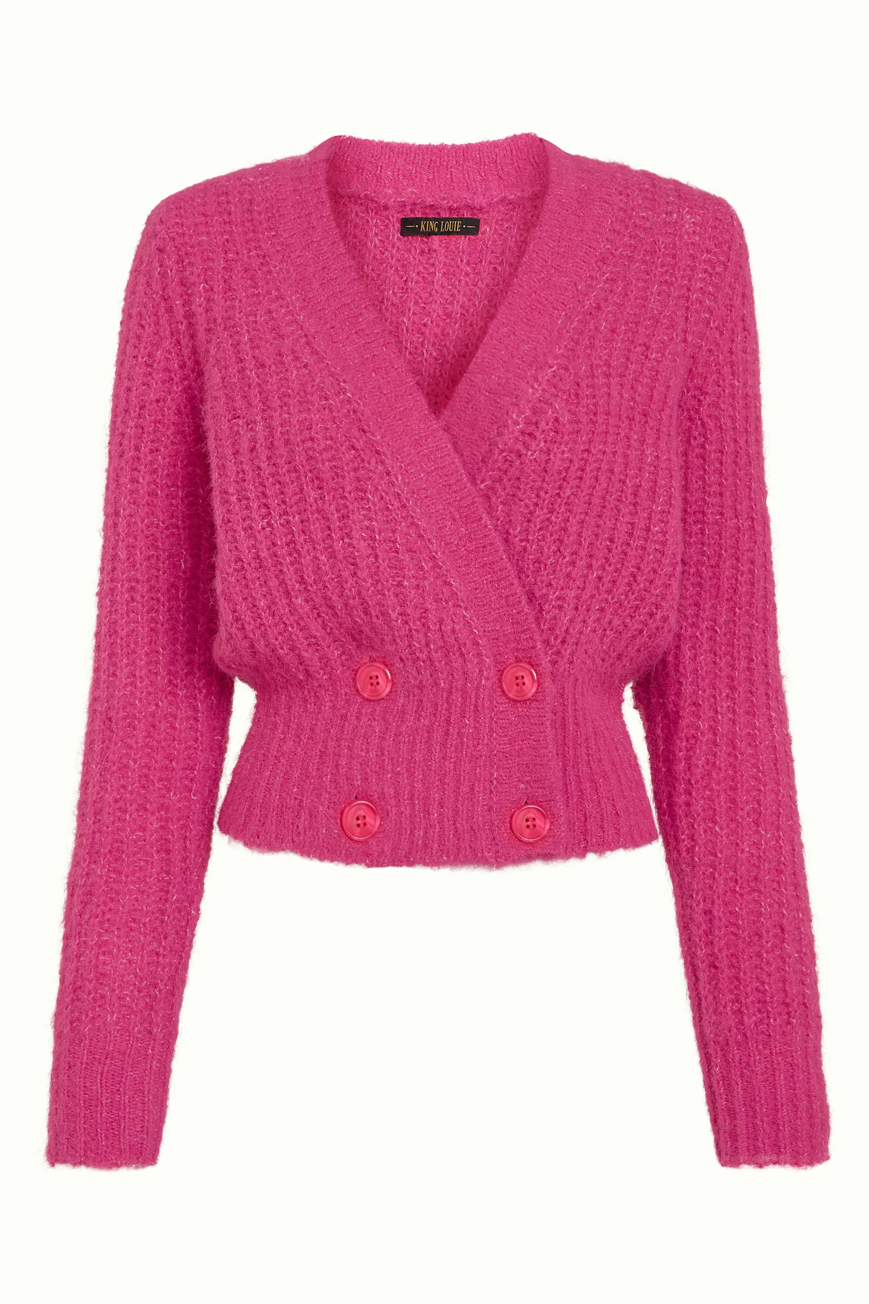 King Louie Strickjacke Fiora Cardi Hollow,  Farbe Neon Pink