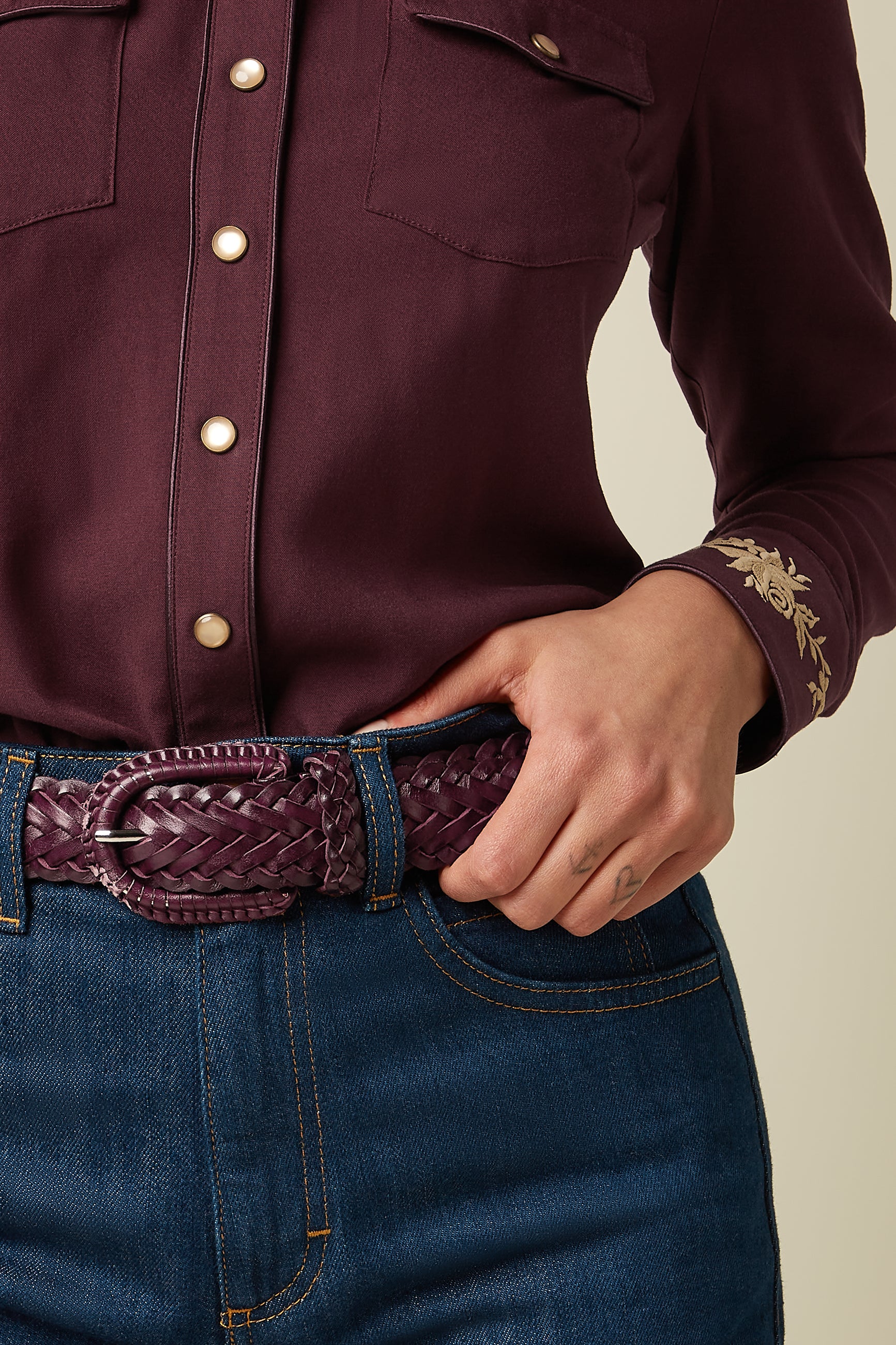 King Louie Gürtel Wide Braid Belt, Farbe:  Porto Red - Belt