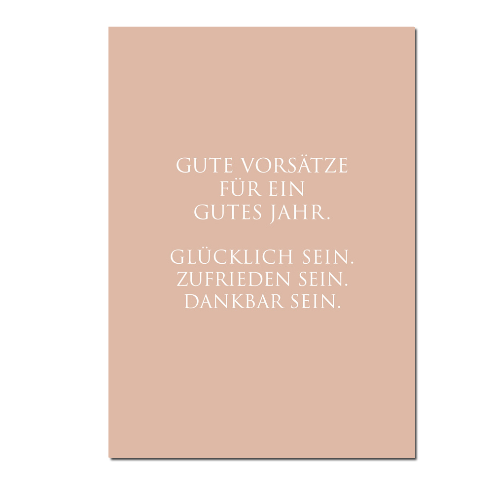 Wunderwort Postkarte CHRISTMAS "Gute Vorsätze. Gutes Jahr."