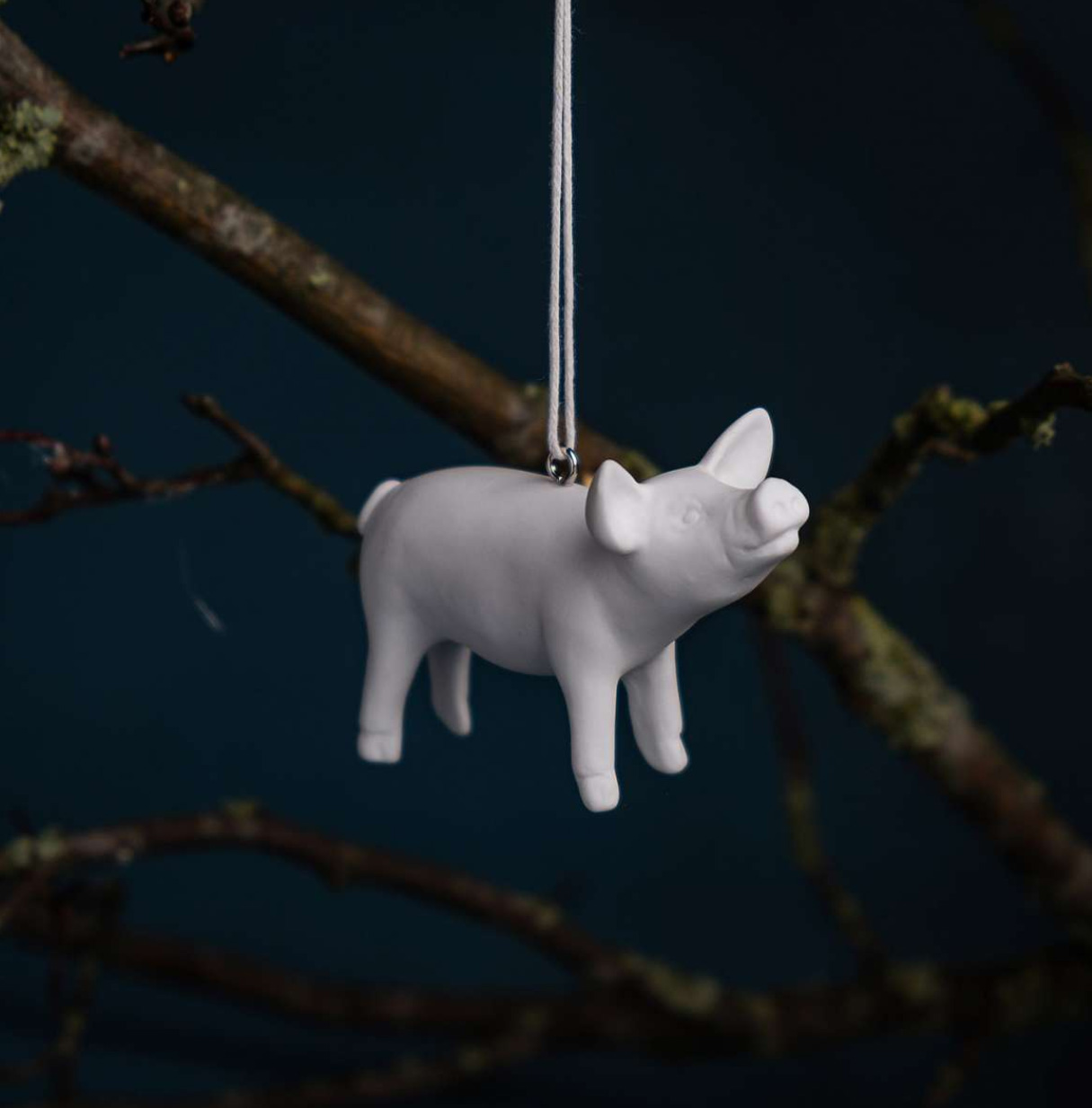 KLATT OBJECTS FERKEL Anhänger zum Anhängen, Farbe: Weiß, ca. 5 x 7 cm , Pro Stück  