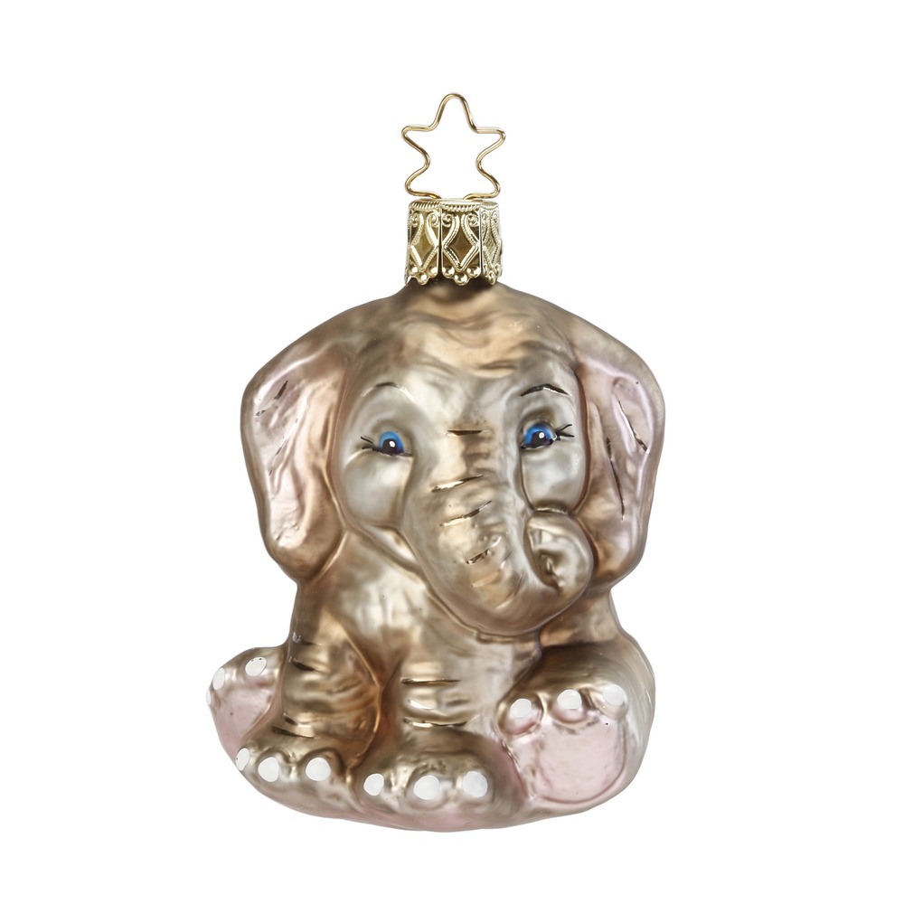 Inge Glas Christbaumkugel Elefant " Ella Fant", ca. 7,5 cm, Weihnachtskugel Elefant