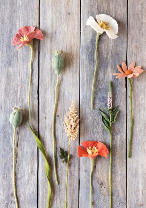 Gry & Sif  Filz Mohnblüte, Poppy Flower - White, Fair Trade , ca. 34 cm  