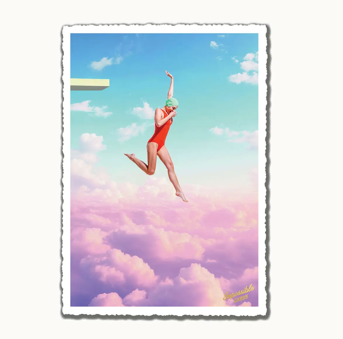Impossible Card Postkarte sky diving