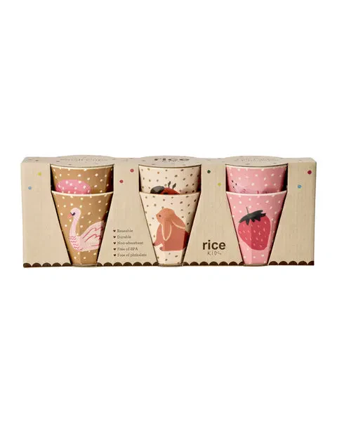 Rice Melamin Becher klein 6er Set- Fairytale Print, 160 ml