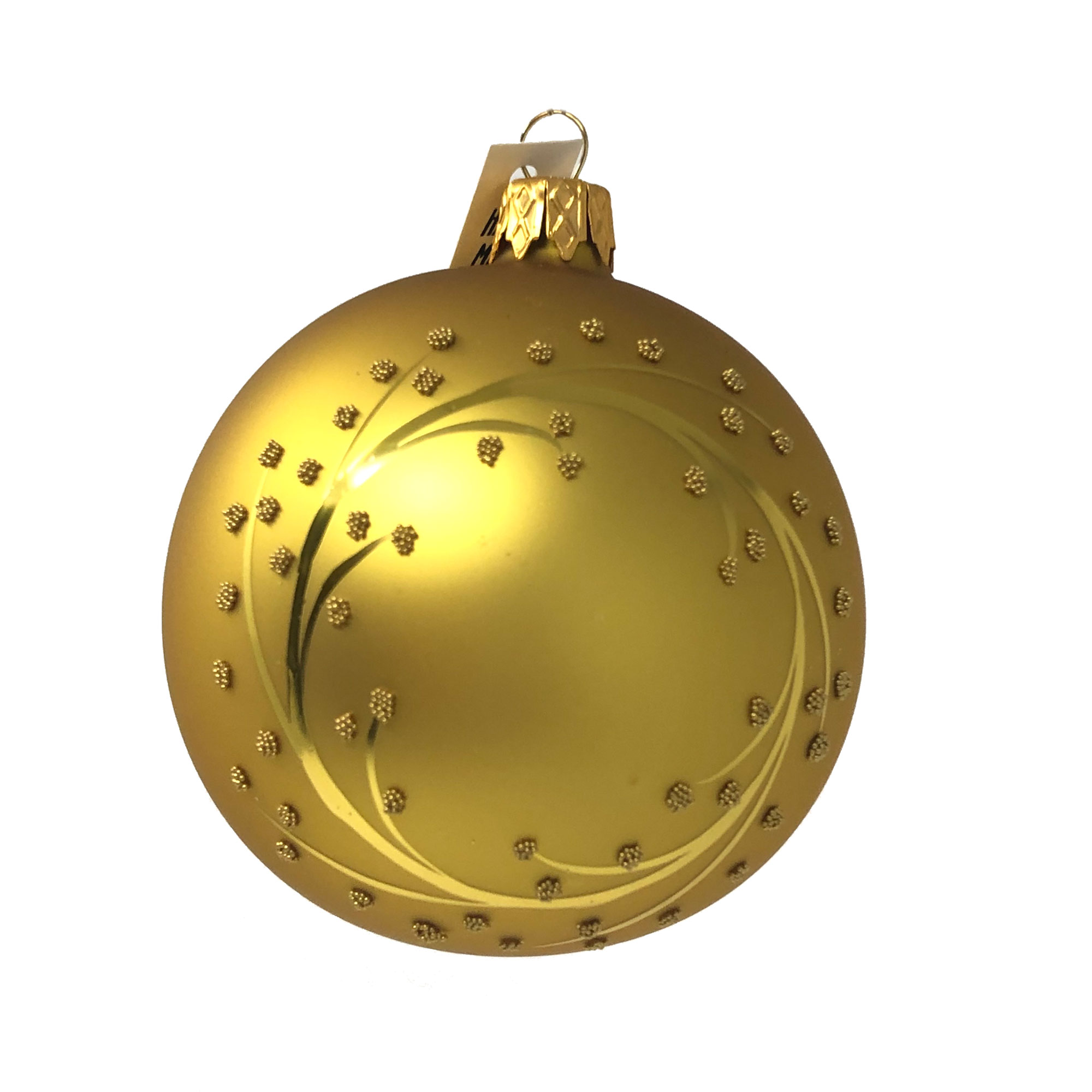 Christbaumkugel "Corona" gold matt , D. ca. 8 cm 