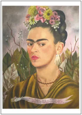 Postkarte Frida Kahlo " Selbstbildnis, Dr. Eloesser gewidmet, 1940" von Frida Kahlo , Kunst