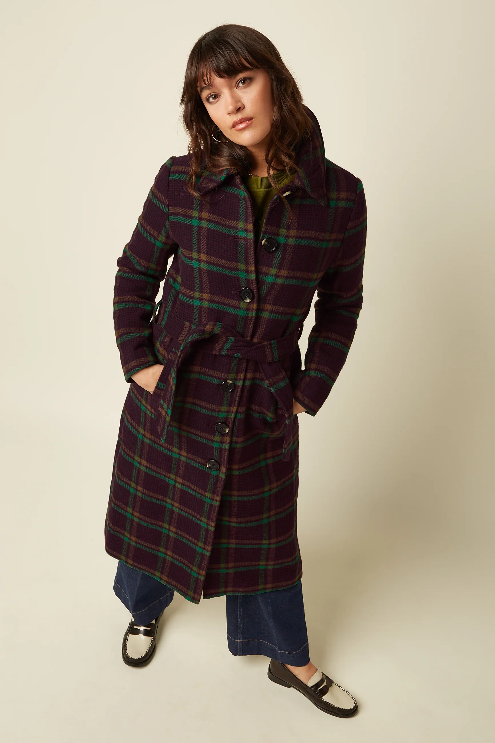 King Louie Arabella Coat Vera Check, Größe 38, Mantel