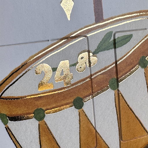 Adventskalender Karte , als Windlicht zum Aufstellen " Musikinstrumente"