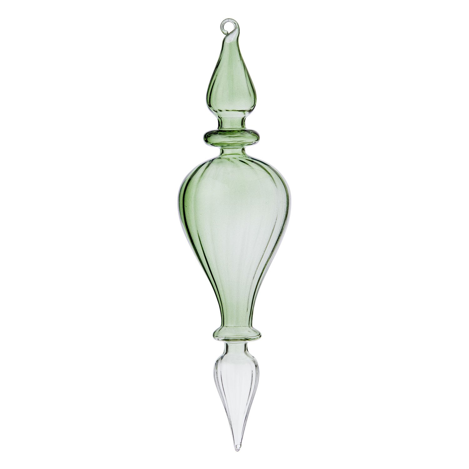 Weihnachtsanhänger Glaszapfen Cone Green, ca. 20 cm , Glass Icicle Cone Green von Bungalow