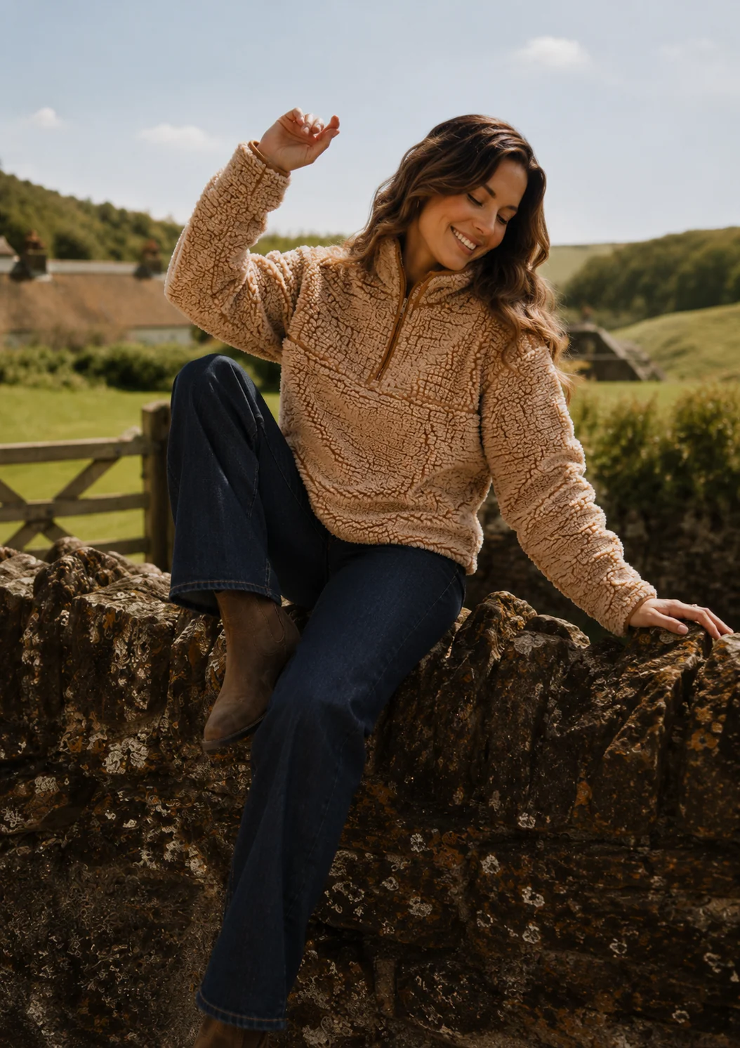 BRAKEBURN Fleece Pullover Mangerton textured 1/4 Zip Fleece