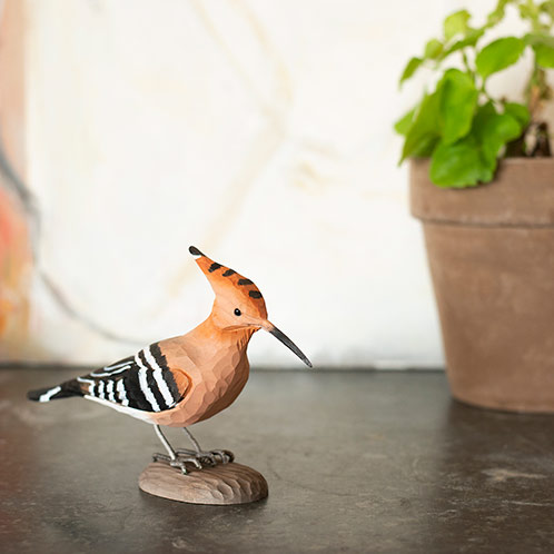 Vogel Wiedehopf Lindenholz handgeschnitzt DecoBird