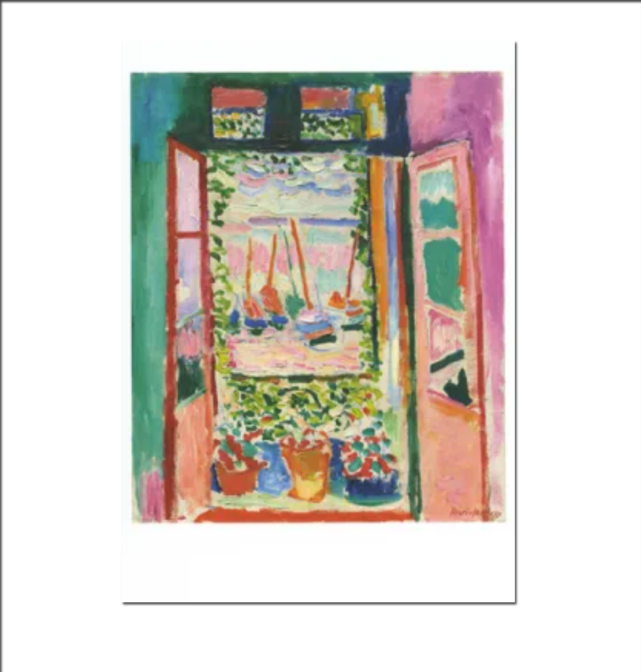 Doppelkarte  "Das offene Fenster, Collioure, 1905" von Henri Matisse
