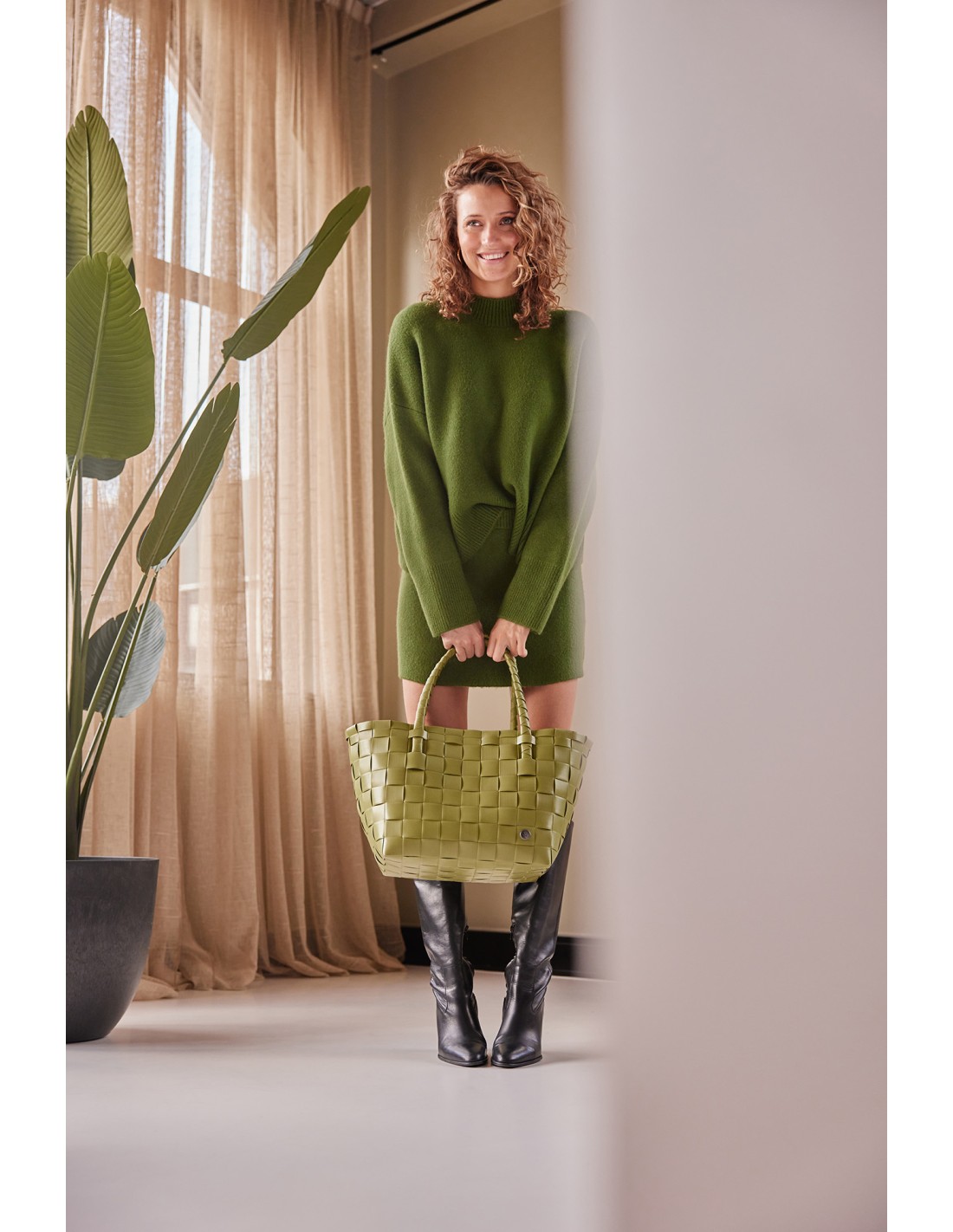 Handed By Paris - Shopper, Farbe: pickle green