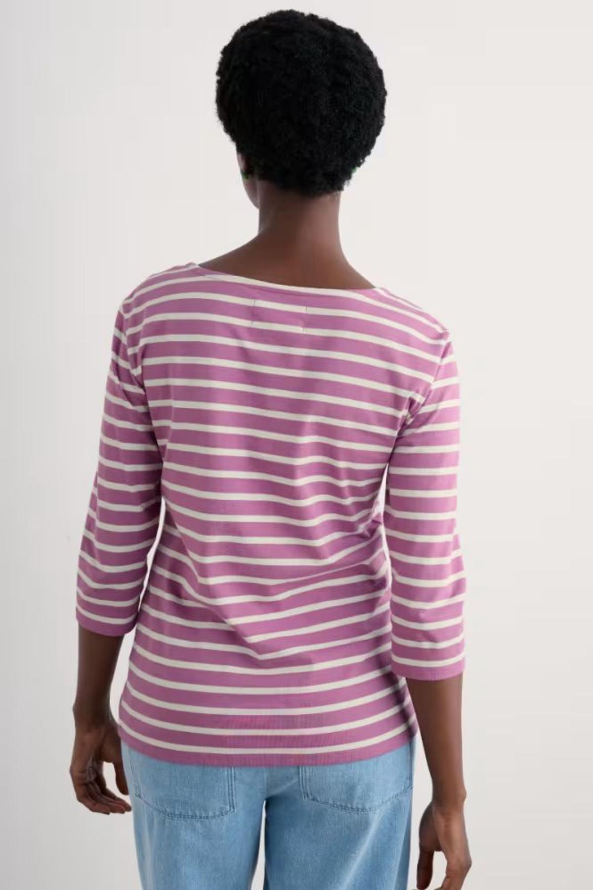 SEASALT CORNWALL Sailor Shirt Breton Orchid Chalk von Seasalt Cornwall