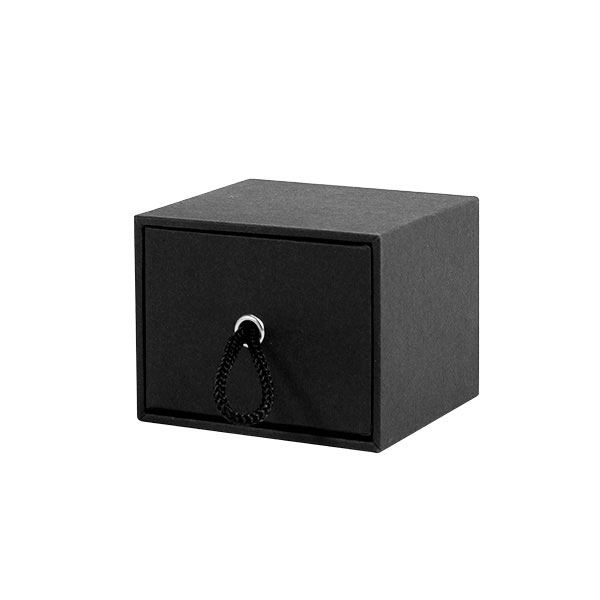 Geschenkbox schwarz klein, Schmuckbox mit Schublade 6,5x6,5x5cm