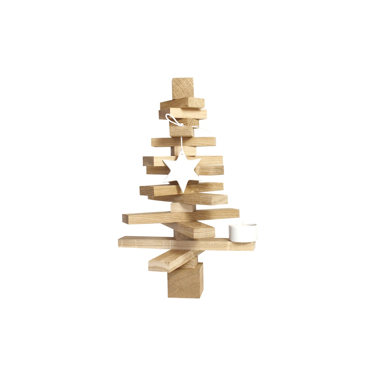 Raumgestalt Mini bauMsatz, moderne Weihnachtsbaum aus Eiche, hell geölt, Höhe ca. 30 cm
