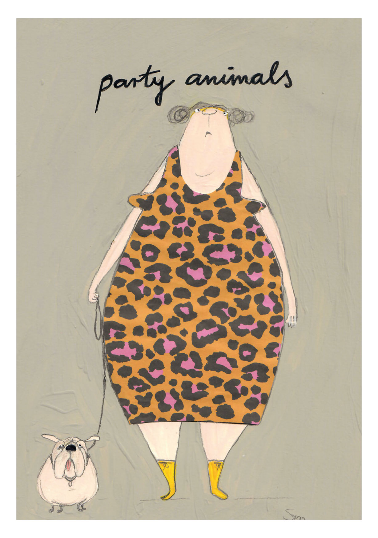 Postkarte kittiekatstudio "party animal" von kittiekatstudio