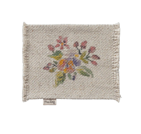 Maileg Miniaturteppich, Blümchen, klein, ca.  6,5 x 9 cm