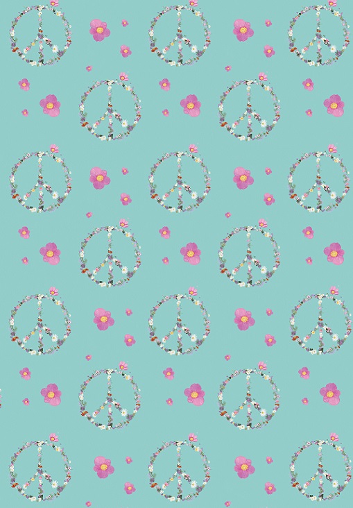 Geschenkpapier Peace & Blumen  ca. 50 x 70 cm  von m-illu