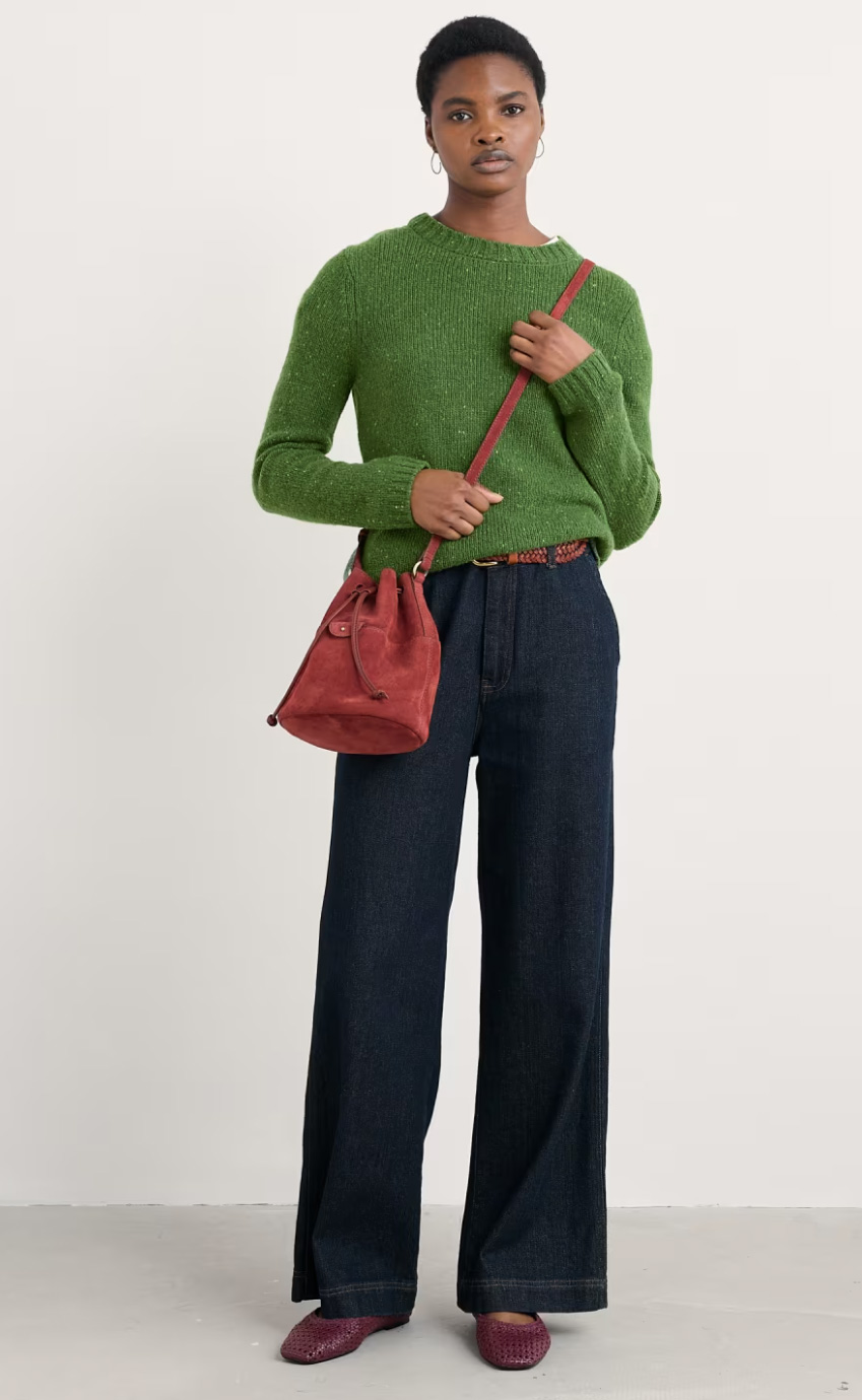 % SEASALT CORNWALL Pullover Dawson Pick Jumper Made With Merino, Farbe: fern/ Grün 