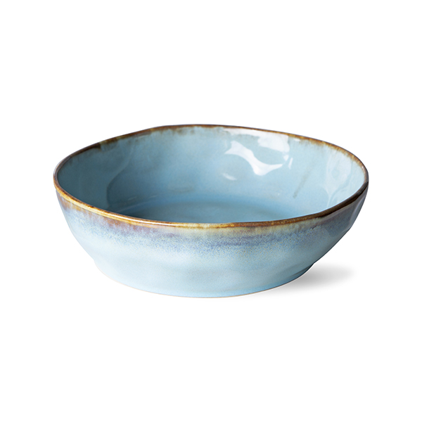 HKliving 70's Schale pasta bowls, lagune, Siebziger Jahre Geschirr, D. ca.19,5 cm, pro Stück