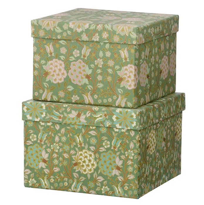 Bungalow Cubic Duo Box M Tara Fern, Quadratische Papierbox 2er Set