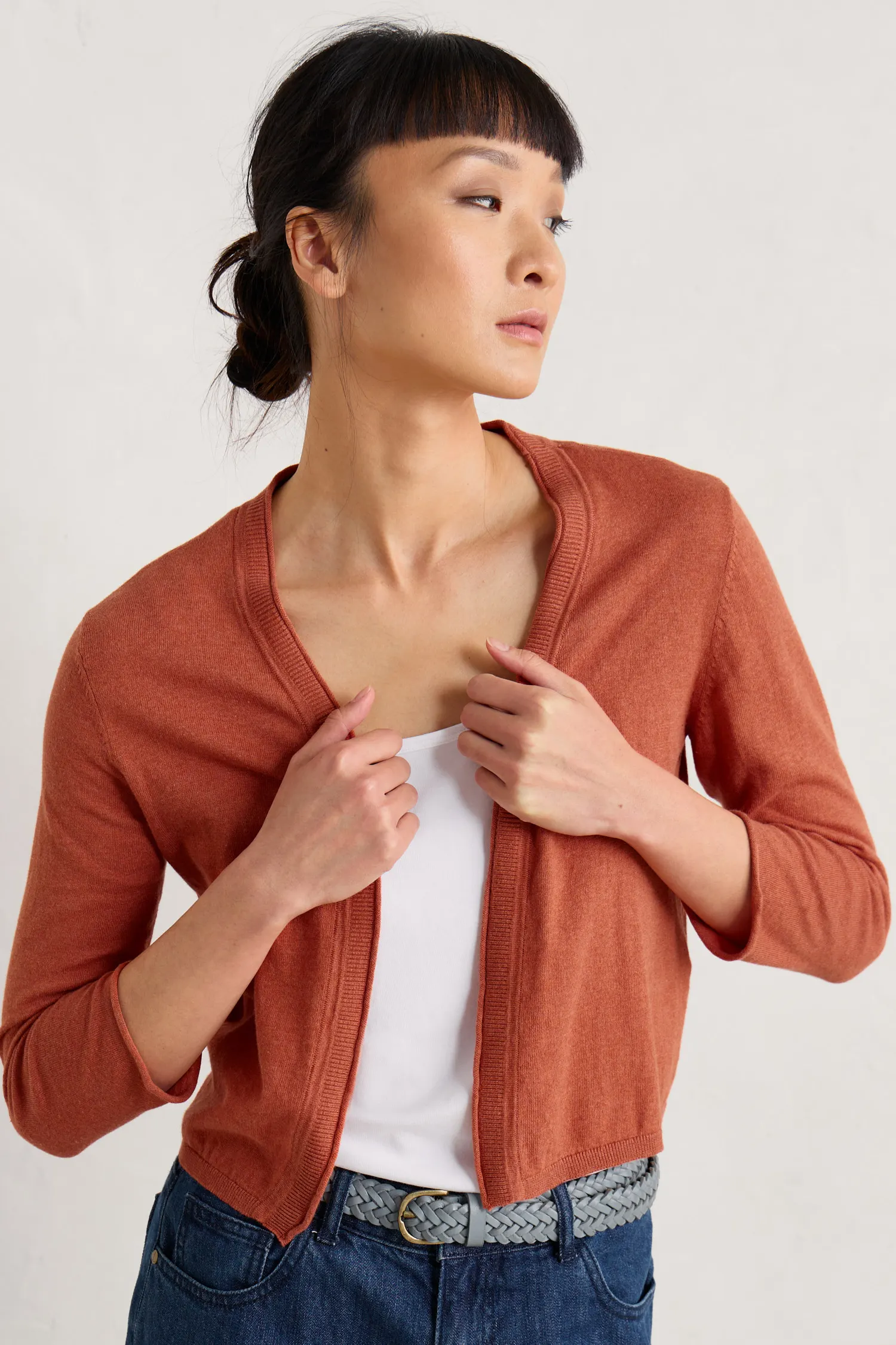 SEASALT CORNWALL Strickjacke / Cardigan VANESSA Organic Cotton Cardigan, Papaya