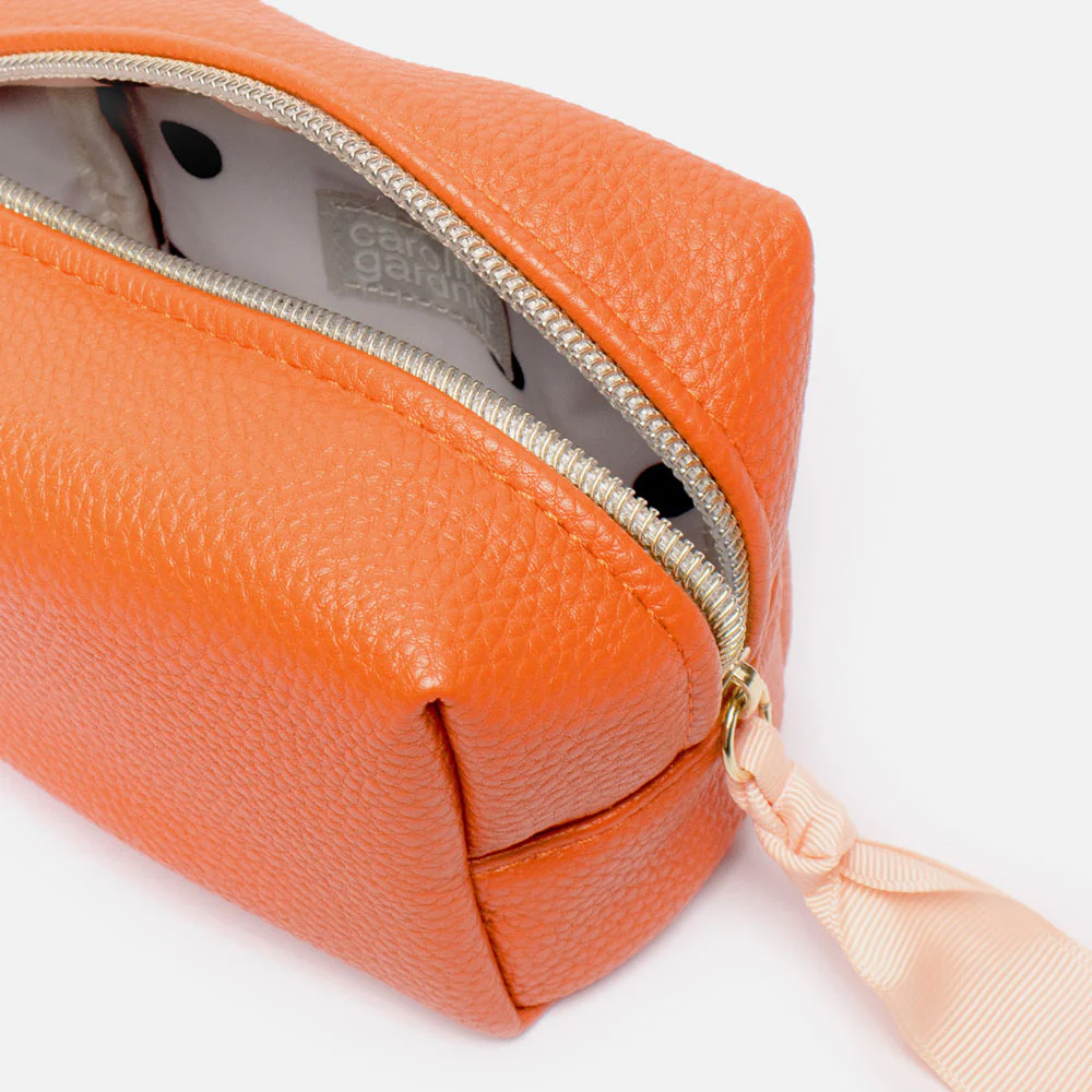 Caroline Gardner Mini Cube Cosmetic Bag Orange, Kosmetiktasche klein  