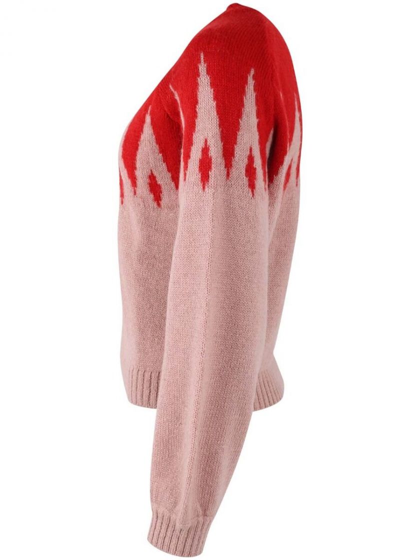 Danefæ Strickpullover Fantastic Icicles Sweater Red/Powder Rose, Größe XL/42