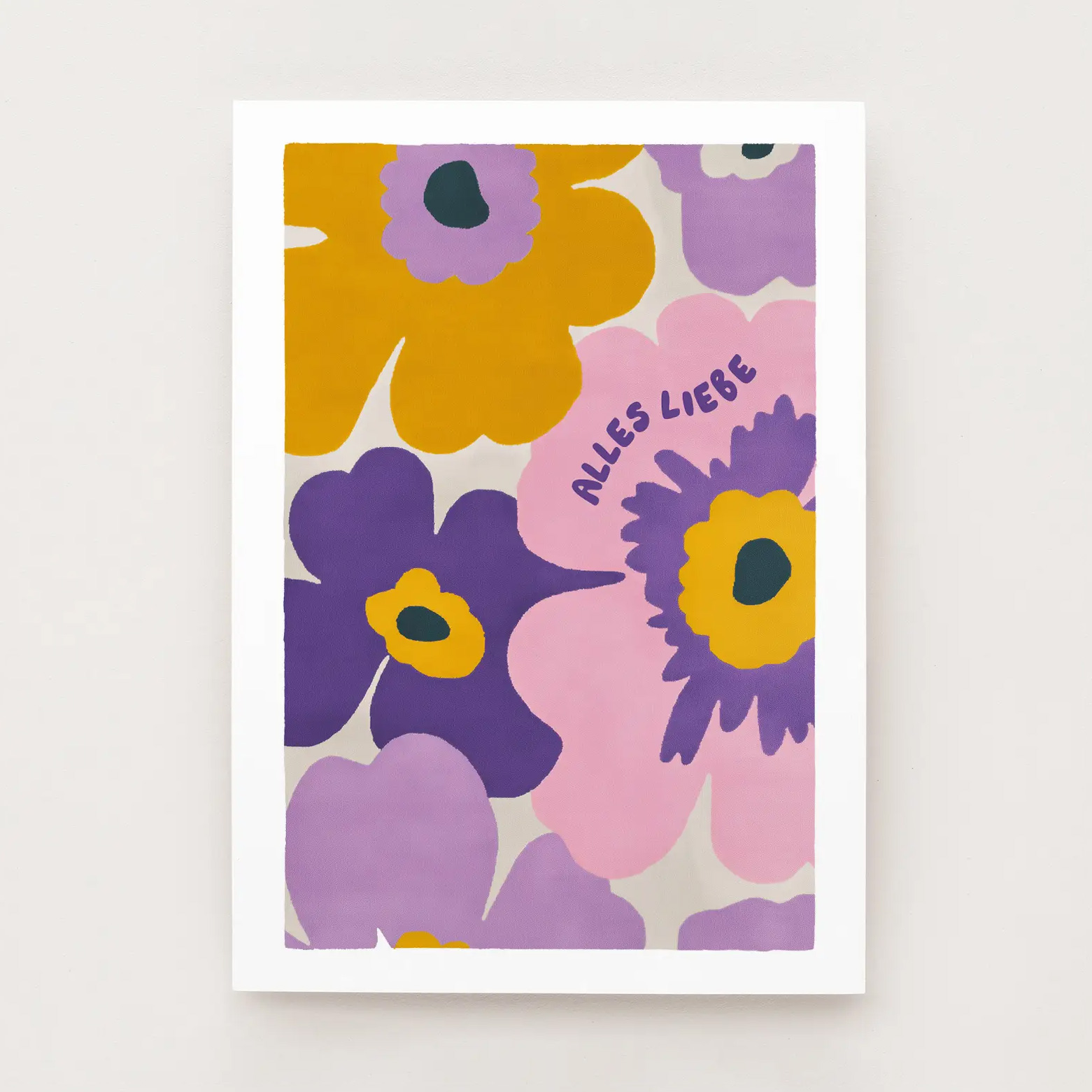 Falene Postkarte Retro Flowers - Alles Liebe von Falene