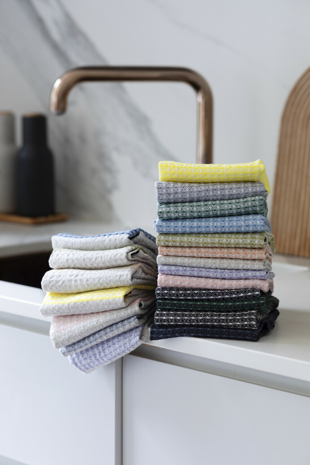 Lapuan Kankurit Geschirrtuch/ Waschlappen " EEVA" linen-olive, ca. 25 x 32 cm 