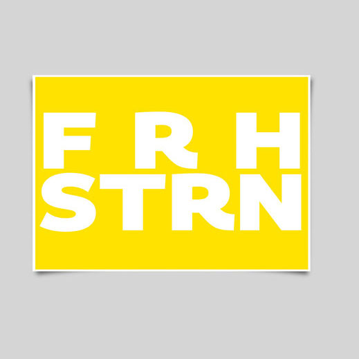 Doppelkarte „FRH STRN“, gelb/weiß, Frohe Ostern | Osterkarte
