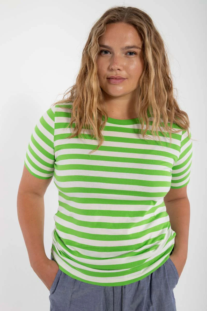 Danefae Danebasic My Tee Hellgrün/Kreide, T-Shirt  Streifen